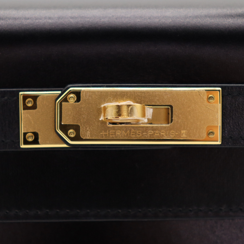 Hermès 28cm Kelly Sellier Black Box Calf Leather Gold Hardware
