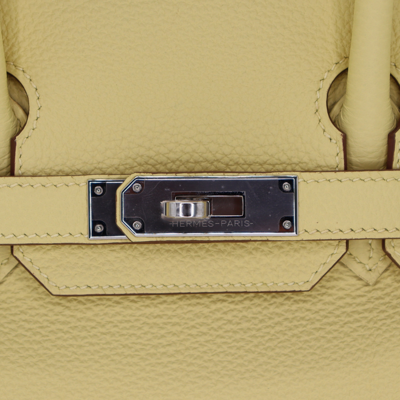Hermès 30cm Birkin Jaune Poussin Togo Leather Palladium Hardware