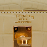 Hermès 25cm Kelly Retourne Vanille Matte Alligator Gold Hardware