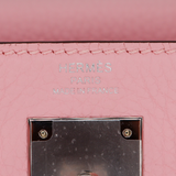 Hermès 28cm Kelly Retourne Rose Sakura Clemence Leather Palladium Hardware