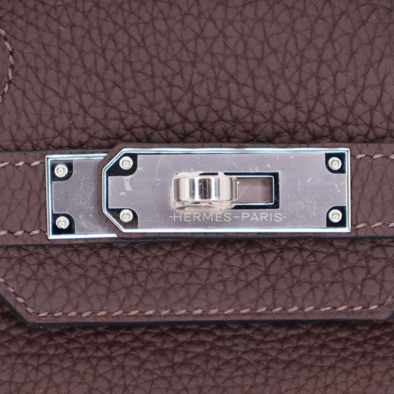 Hermès 30cm Birkin Chocolate Togo Leather Palladium Hardware