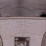 Hermès 25cm Birkin Gris Cendre Matte Niloticus Crocodile Palladium Hardware