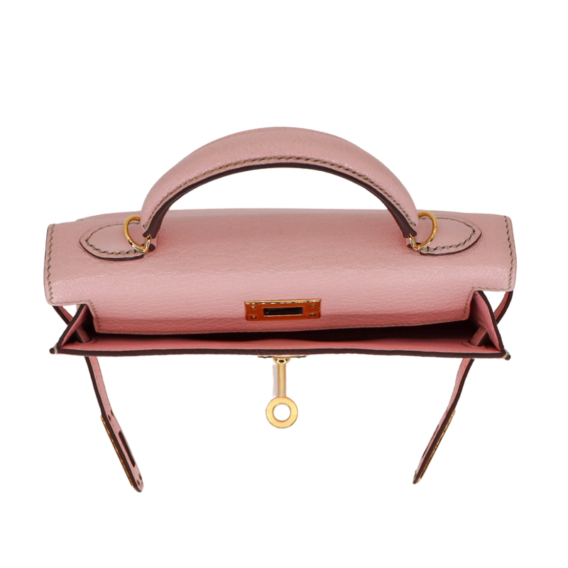 Hermès Kelly II Sellier Mini HSS Rose Sakura Chèvre Leather Gold Hardware
