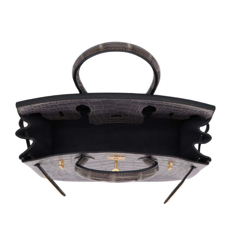 Hermès 30cm Birkin Gris de Paris Matte Alligator Gold Hardware