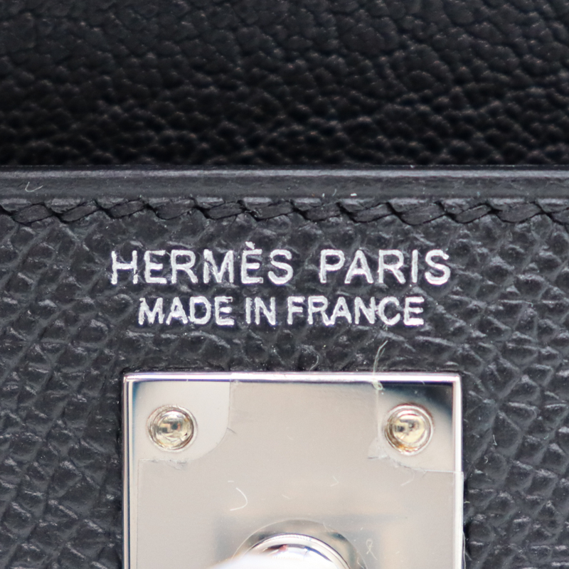 Hermès Kelly en Desordre Black Epsom Leather Palladium Hardware