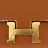 Hermès 18cm Constance Gold Epsom Leather Gold Hardware