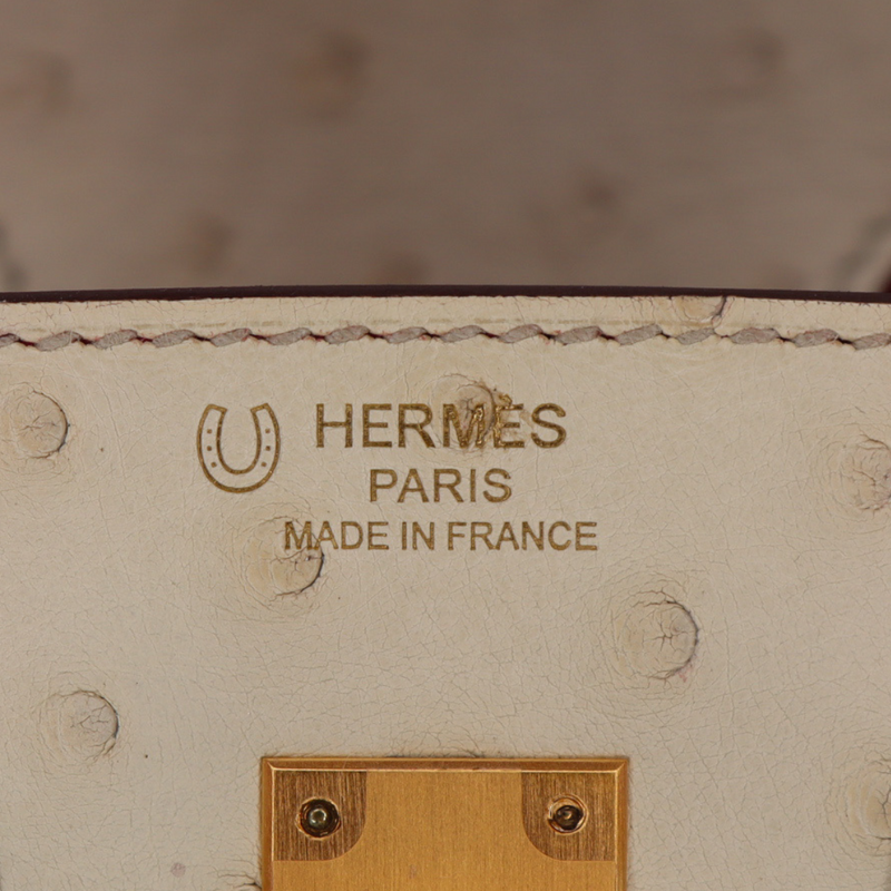 Hermès 25cm Birkin HSS Nata/Rose Tyrien Ostrich Brushed Gold Hardware