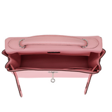 Hermès 28cm Kelly Retourne Rose Sakura Clemence Leather Palladium Hardware