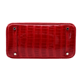Hermès 30cm Birkin Braise Shiny Porosus Crocodile Palladium Hardware