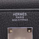 Hermès 32cm Kelly Retourne Black Togo Palladium Hardware