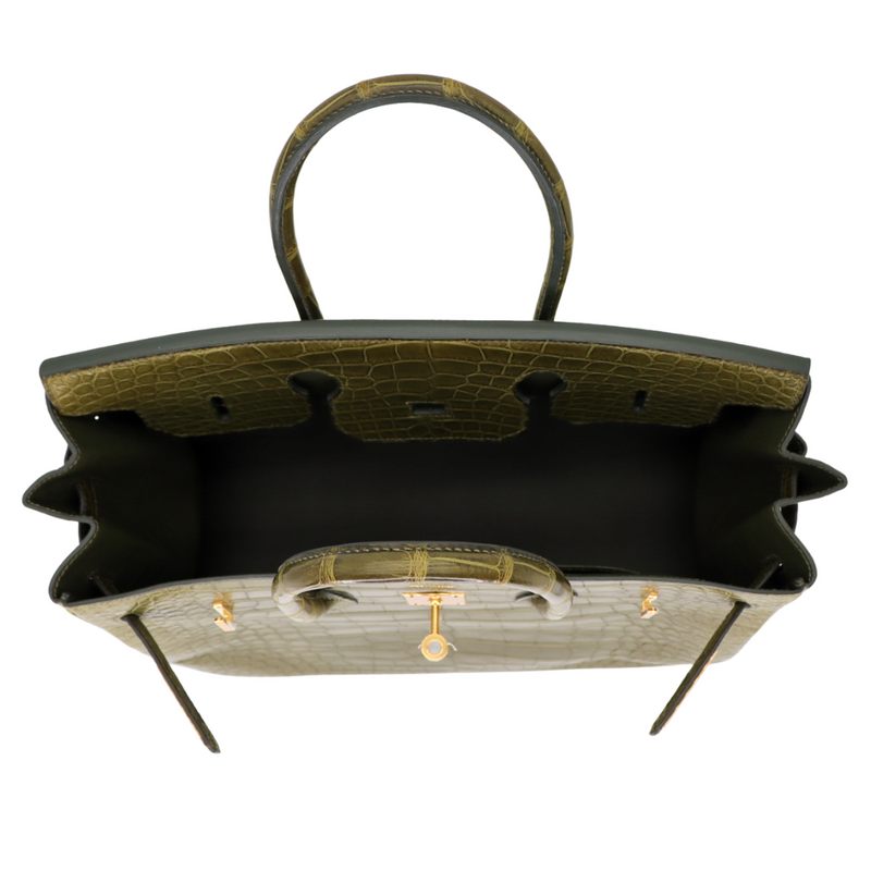 Hermès 35cm Birkin Olive Matte Alligator Gold Hardware
