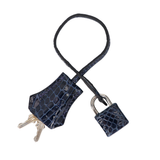 Hermès 30cm Birkin Bleu Marine Shiny Porosus Crocodile Palladium Hardware