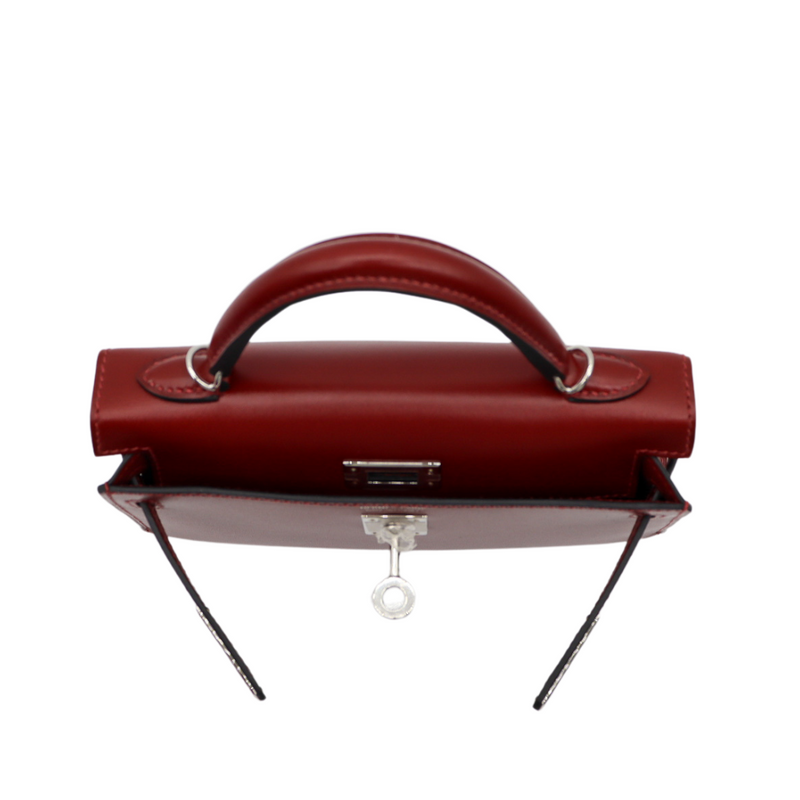 Hermès Kelly II Sellier Mini Rouge H Box Calf Leather Palladium Hardware