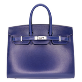 Hermès 25cm Birkin Sellier Bleu Saphir Box Calf Leather Palladium Hardware