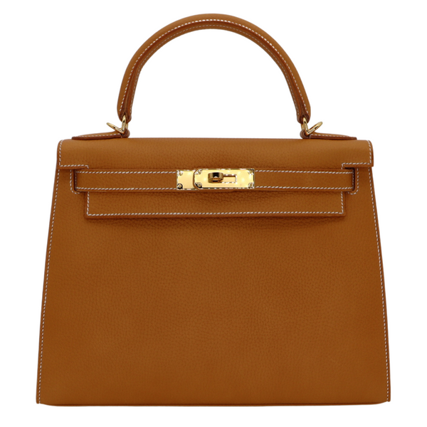 Hermès 28cm Kelly Sellier Natural Sable Gold Hardware