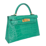 Hermès Kelly II Sellier Mini Vert Jade Shiny Alligator Gold Hardware