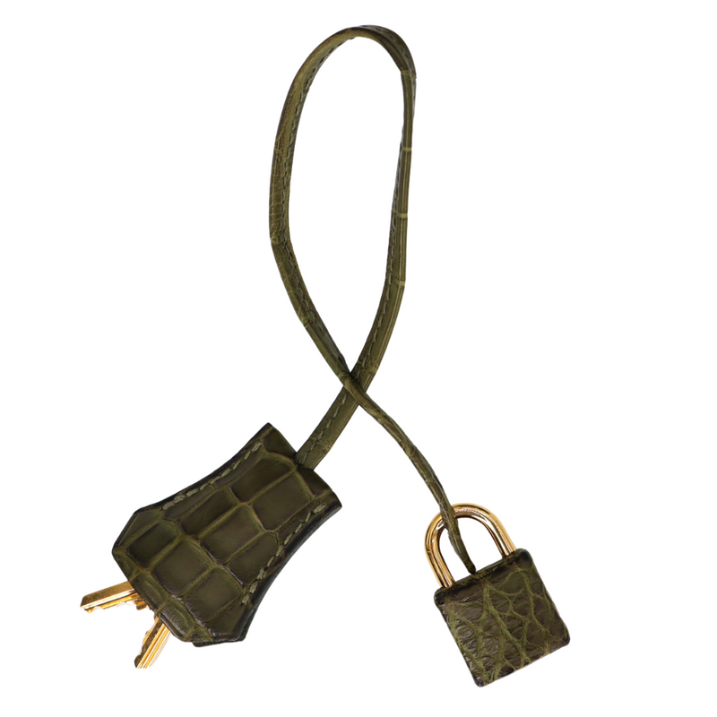 Hermès 35cm Birkin Olive Matte Alligator Gold Hardware
