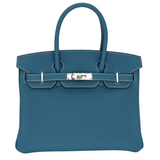 Hermès 30cm Birkin Bleu Jean Togo Leather Palladium Hardware
