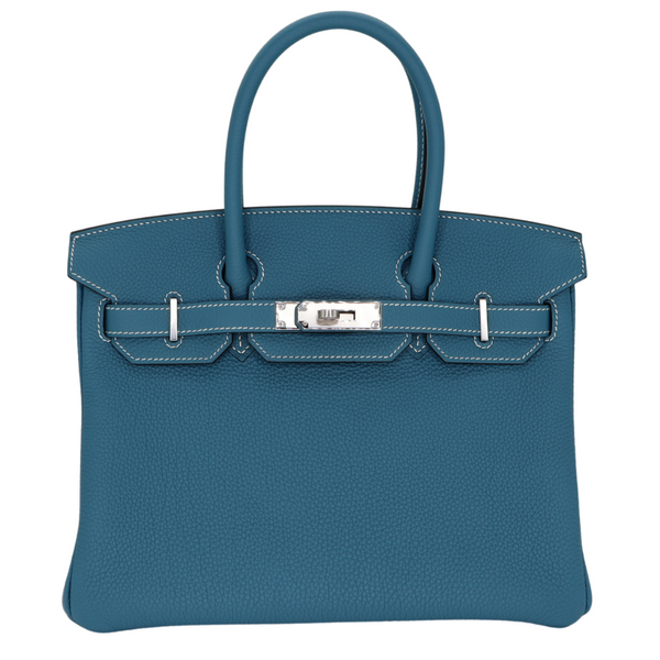 Hermès 30cm Birkin Bleu Jean Togo Leather Palladium Hardware