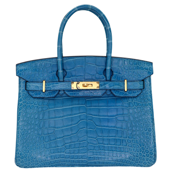 Hermès 30cm Birkin Mykonos Matte Alligator Gold Hardware