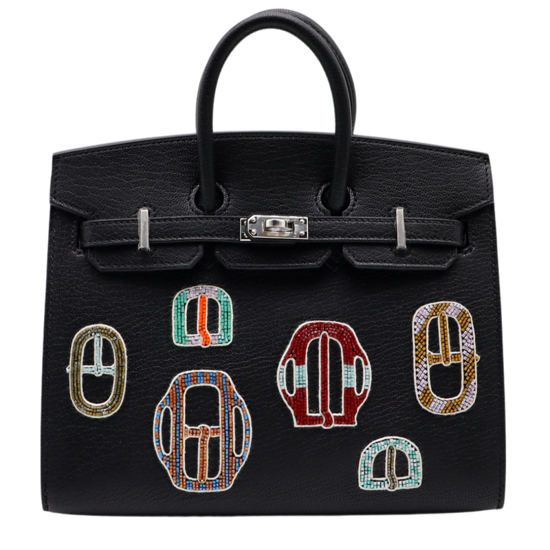 Hermès 20cm Birkin Sellier Bouclerie Moderne Chèvre Palladium Hardware