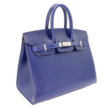 Hermès 25cm Birkin Sellier Bleu Saphir Box Calf Leather Palladium Hardware