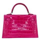 Hermès Kelly II Sellier Mini Rose Scheherazade Shiny Alligator Palladium Hardware