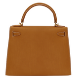 Hermès 28cm Kelly Sellier Natural Sable Gold Hardware