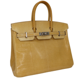 Hermès 25cm Birkin Paille Lizard Palladium Hardware