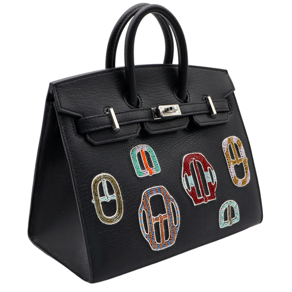 Hermès 20cm Birkin Sellier Bouclerie Moderne Chèvre Palladium Hardware