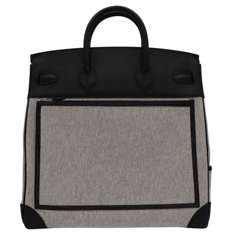 Hermès 40cm HAC Cargo Black (Noir) Toile/Evercalf Leather Palladium Hardware