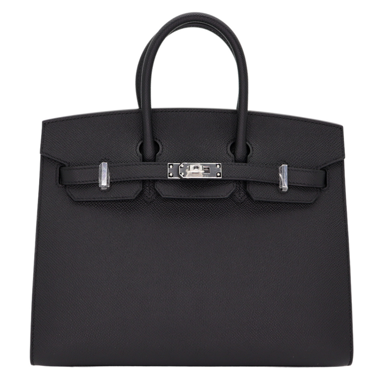 Hermès 25cm Birkin Sellier Black Epsom Leather Palladium Hardware