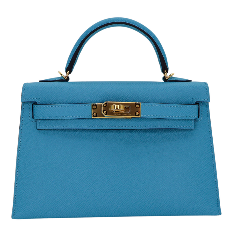 Hermès Kelly II Sellier Mini Bleu Du Nord Madame Gold Hardware