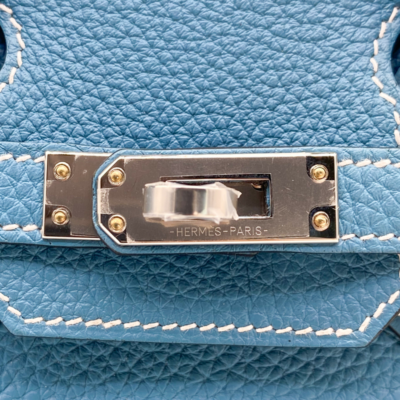 Hermès 25cm Birkin Bleu Jean Togo Leather Palladium Hardware