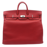 Hermès 50cm HAC Rouge Vif Togo Leather Palladium Hardware