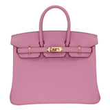 Hermès 25cm Birkin Mauve Sylvestre Swift Leather Rose Gold Hardware