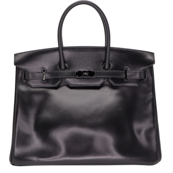 Hermès 35cm Birkin So Black Matte Black Box Calf Black Hardware