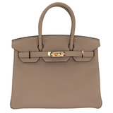 Hermès 30cm Birkin Gris Tourterelle Togo Leather Rose Gold Hardware