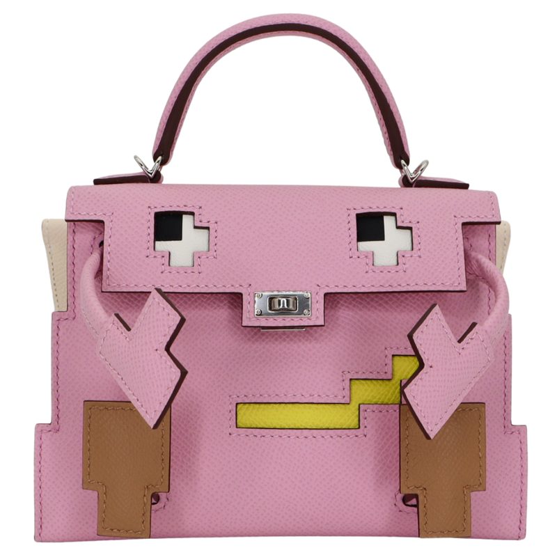 Hermès Kelly Doll Picto Mauve Sylvestre Epsom Leather Palladium Hardware
