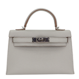 Hermès Kelly II Sellier Mini Gris Perle Chèvre Leather Palladium Hardware