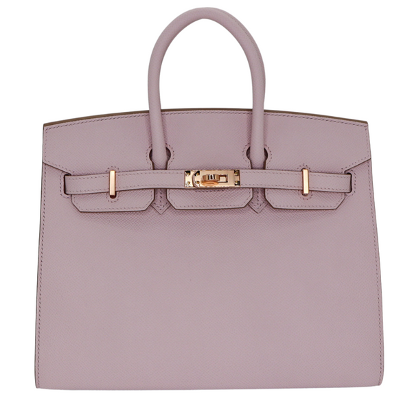 Hermès 25cm Birkin Sellier HSS Mauve Pale/Gris Perle Epsom Leather Rose Gold Hardware