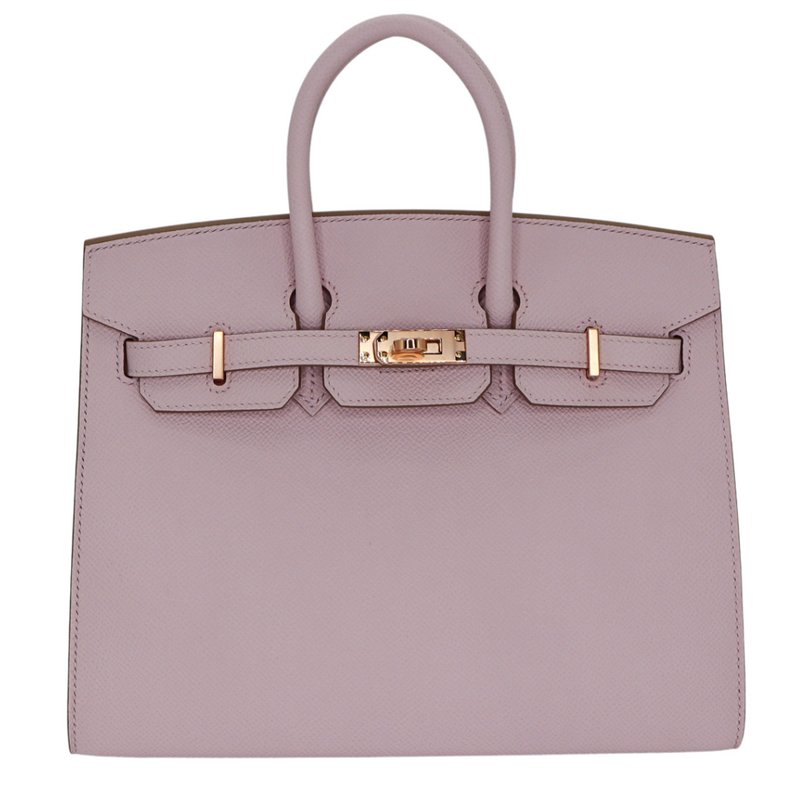 Hermès 25cm Birkin Sellier HSS Mauve Pale/Gris Perle Epsom Leather Rose Gold Hardware