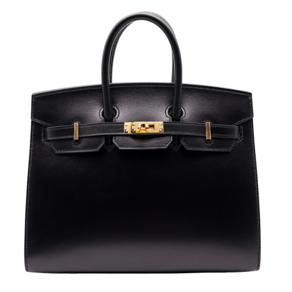 Hermès 25cm Birkin Sellier Black Box Calf Leather Gold Hardware