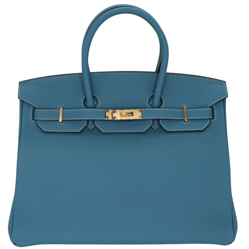 Hermès 35cm Birkin Bleu Jean Togo Leather Gold Hardware