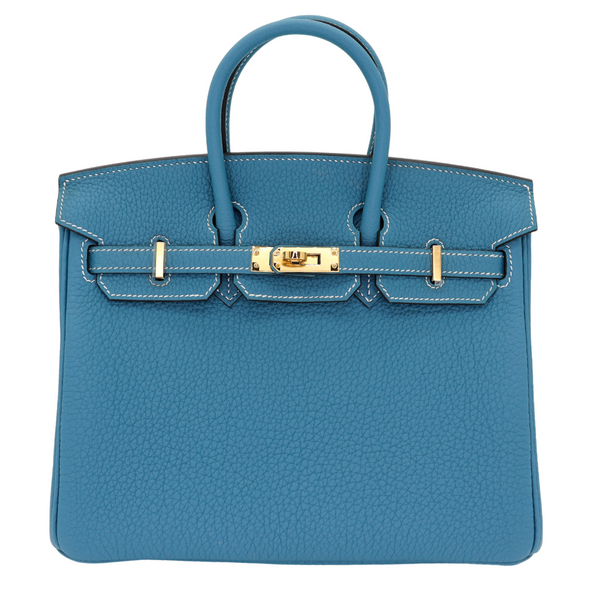 Hermès 25cm Birkin Bleu Jean Togo Leather Gold Hardware