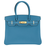 Hermès 30cm Birkin Bleu Jean Togo Leather Gold Hardware