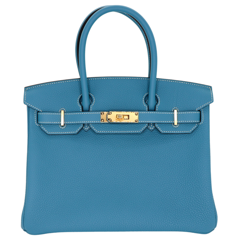 Hermès 30cm Birkin Bleu Jean Togo Leather Gold Hardware