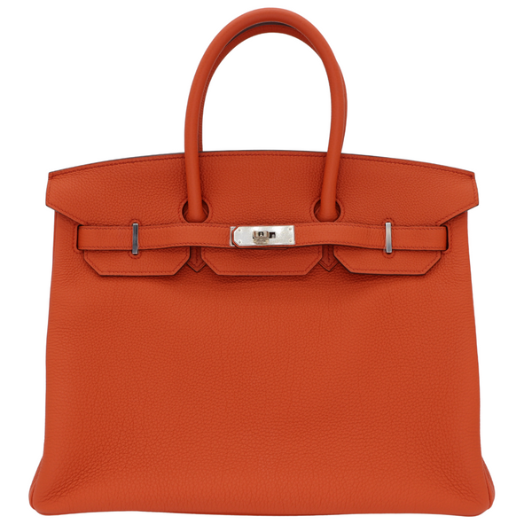 Hermès 35cm Birkin Terre Battue Togo Leather Palladium Hardware