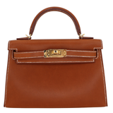 Hermès Kelly II Sellier Mini Fauve Barenia Leather Gold Hardware