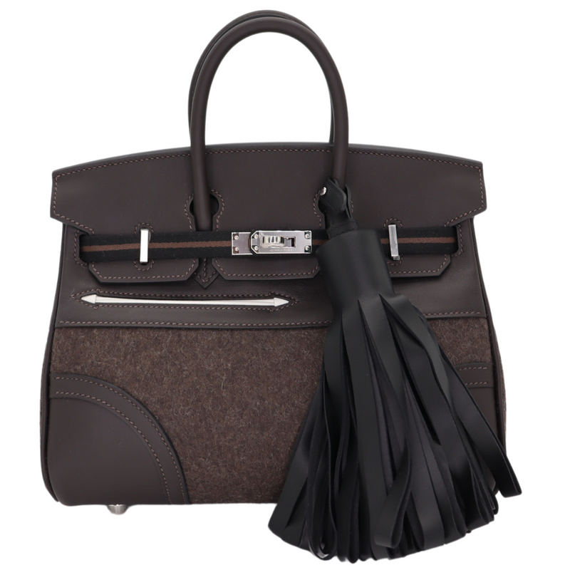 Hermès 25cm Birkin Go Team Ebene Swift/Feutre Palladium Hardware